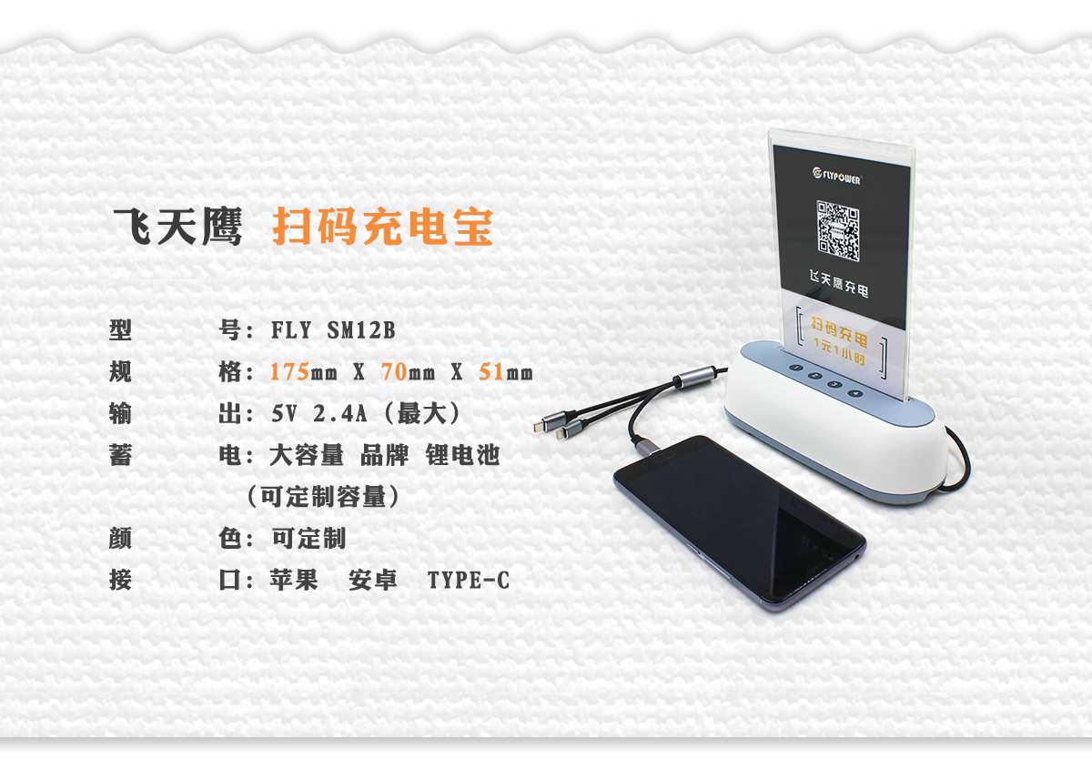 不用加盟，廠家直銷，飛天鷹為你提供定制掃碼充電寶。