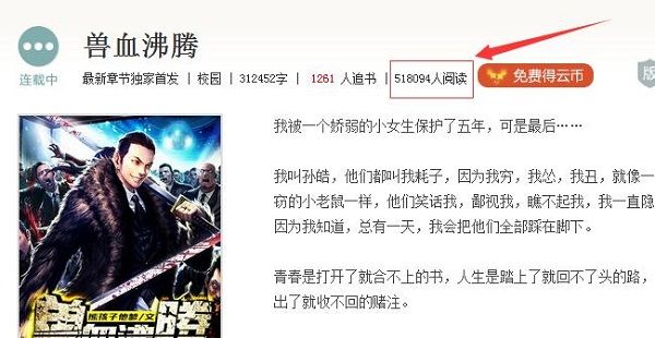 小說網站瀏覽量破萬