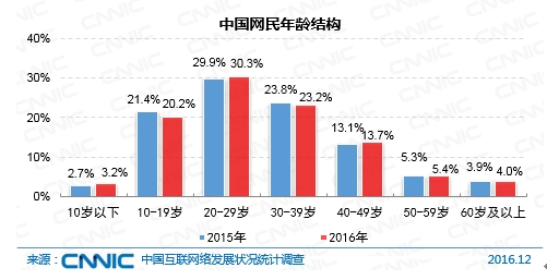中國網民年齡結構